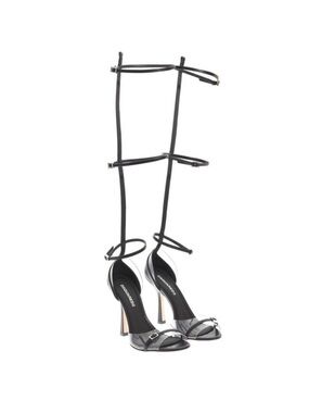 DSQUARED2 Black Strappy Gladiator Stiletto Sandals “Domanatrix”
